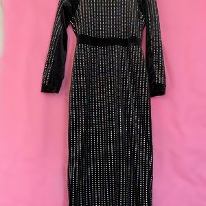 Long sleeves Midi holographic dots dress